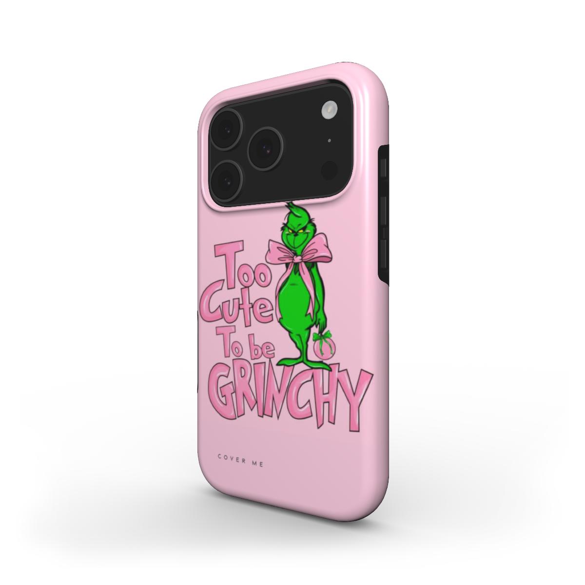 Too Cute To Be Grinchy Pink Christmas MagSafe Tough Phone Case