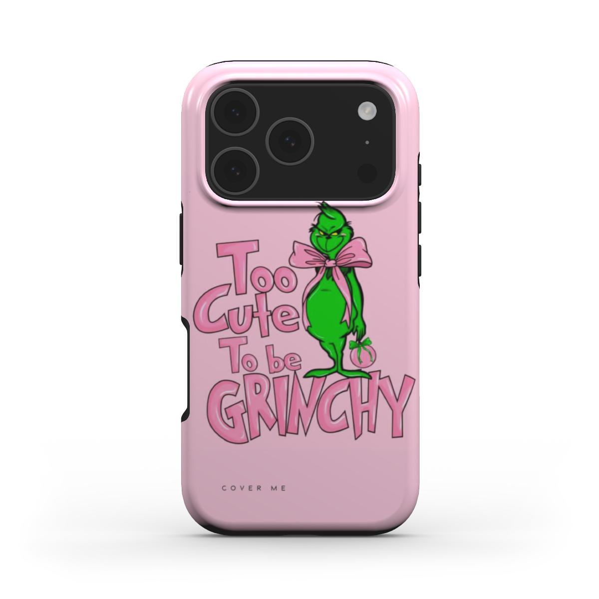 Too Cute To Be Grinchy Pink Christmas MagSafe Tough Phone Case