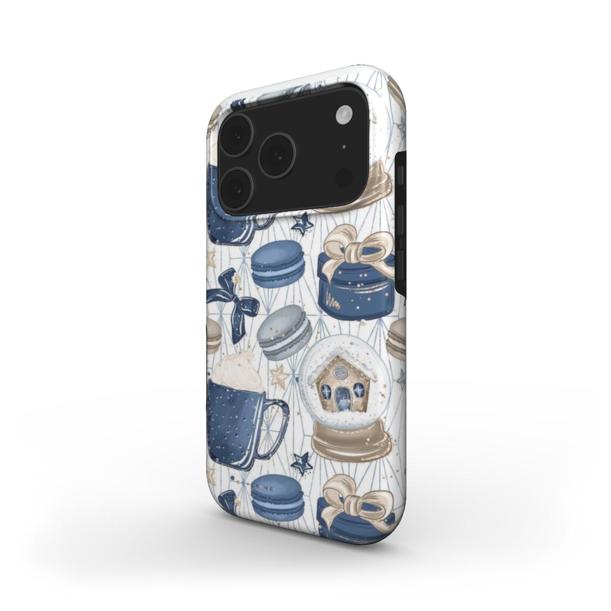 Winter Blue Cozy Moments Pattern MagSafe Tough Phone Case