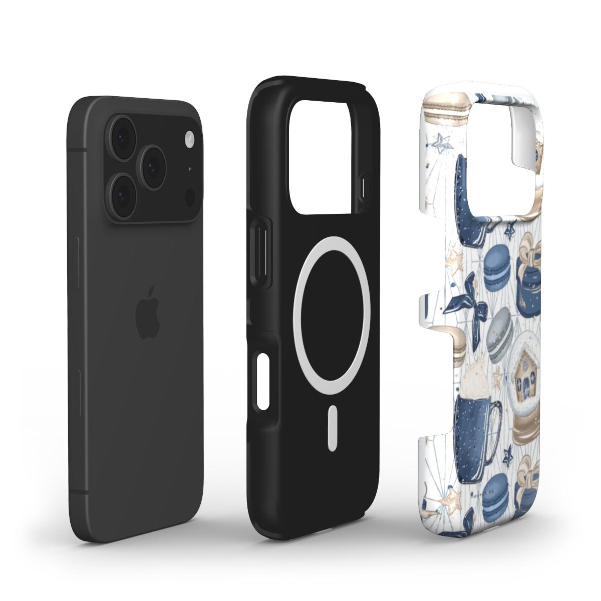 Winter Blue Cozy Moments Pattern MagSafe Tough Phone Case