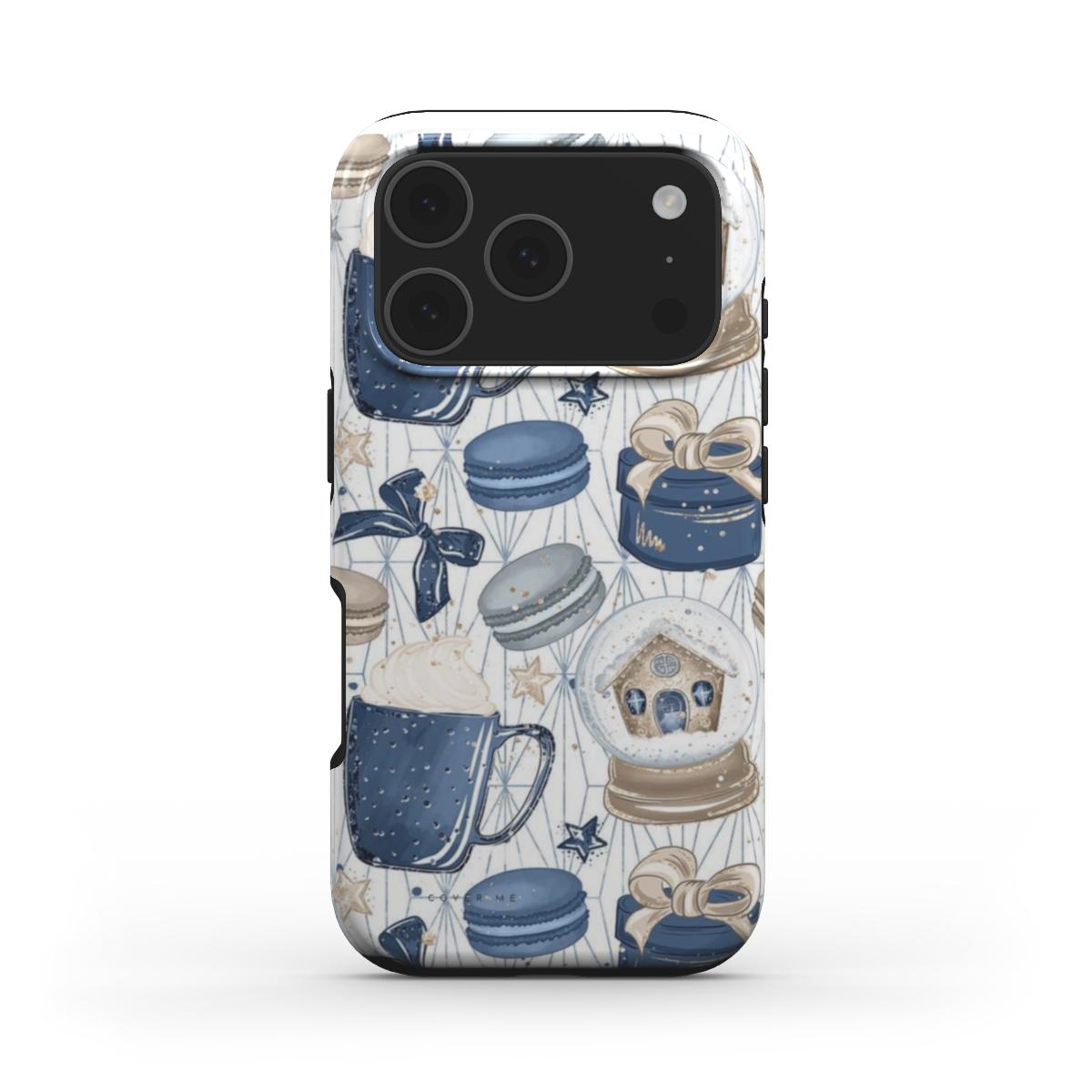 Winter Blue Cozy Moments Pattern MagSafe Tough Phone Case