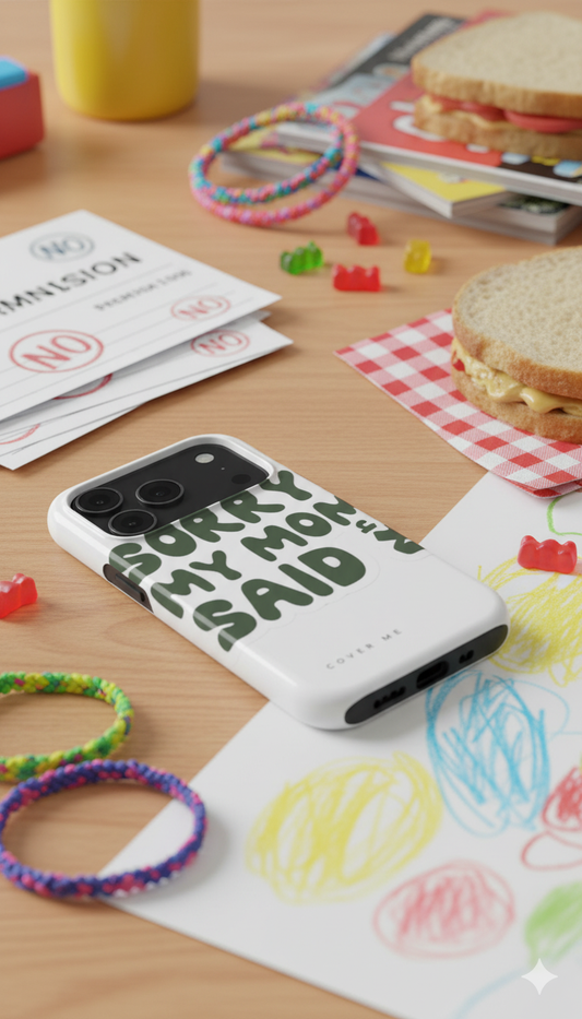 Sorry! My Mom Said No" MagSafe Tough phone case.