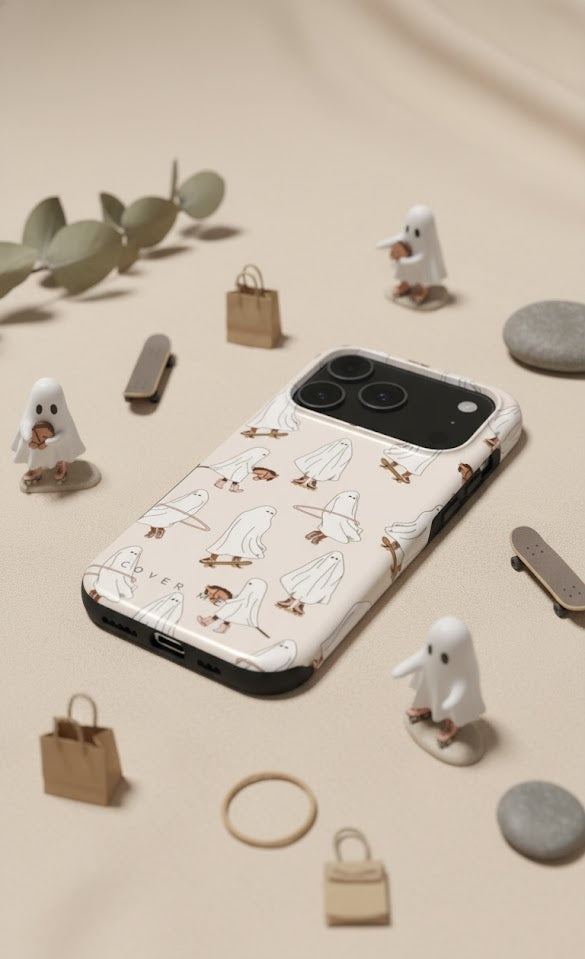 Roll into Spooky Season with the Skater Ghosts MagSafe Tough Phone Case!