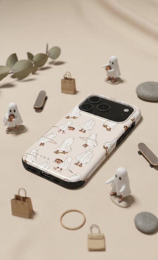 Roll into Spooky Season with the Skater Ghosts MagSafe Tough Phone Case!